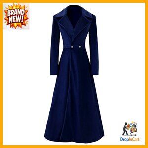 Victorian Trench Coat Double Breasted Long Winter Jacket Elegant Vintage Style